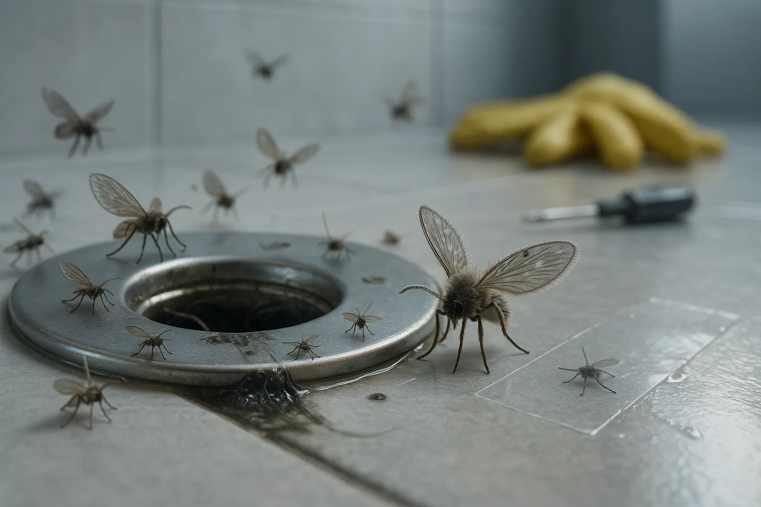Psychodidae : comment éliminer rapidement les moucherons de salle de bain en Gironde